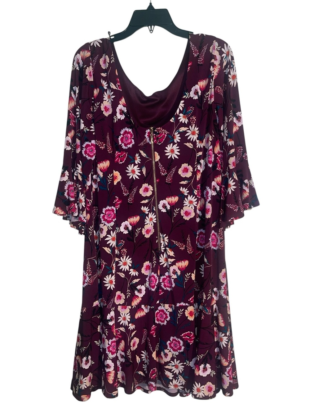 Eliza J fit and flare floral midi dress with bell sleeves. Size 18 W GUC - Picture 3 of 10